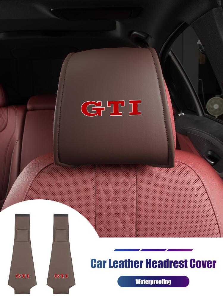 Car Leather Headrest RTIS555 Protective Cover Storage Bag For Volkswagen VW Golf 4 6 7 GTI Tiguan Passat B5 B6 B7 CC Jetta MK5 MK6 Polo