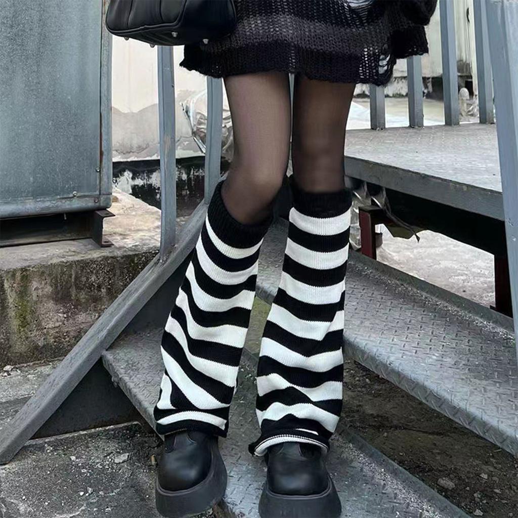 JK Socks Jk Stocking Lolita Leg Warmer Socks Slouch Socks Women Print Leg Warmer Punk Lolita Knee Socks Gothic Long Sock