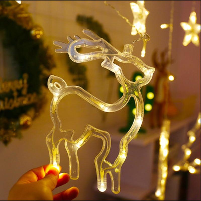 Elk Bell String Light LED Christmas Decor for Home Hanging Garland Christmas Tree Decor Ornament Xmas Gift New Year