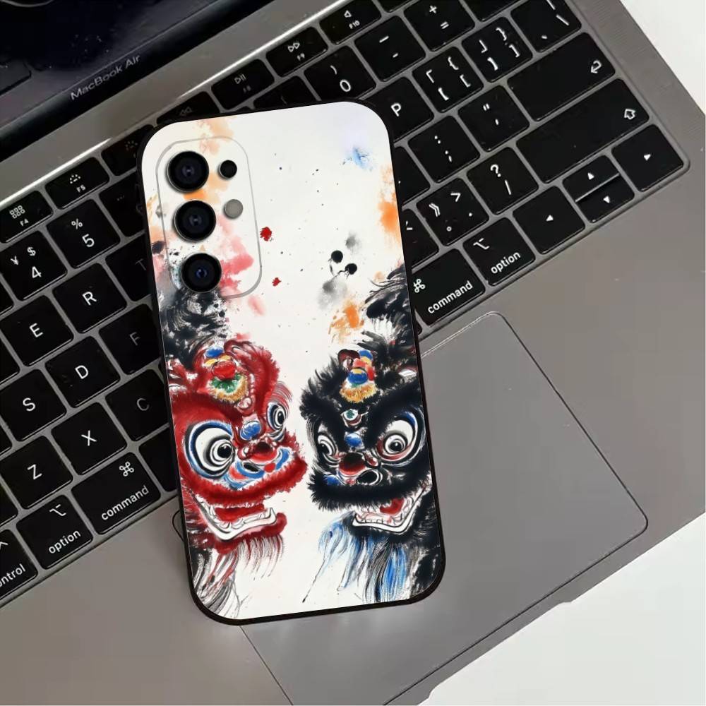 Chinese lion dance Phone Case For Samsung S25,S24,S21,S22,S23,S30,Ultra,S20,Plus,Fe,Soft Silicone Black Cover Samsung S105G