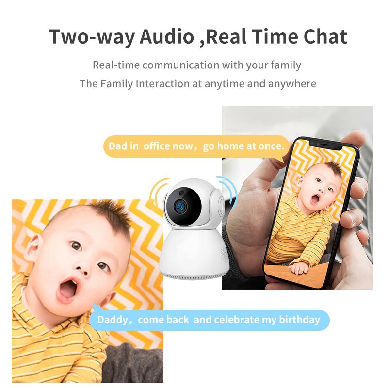 WIFI Surveillance Camera, HD Wireless IP PTZ Camera, Night Vision, Two-Way Audio, Motion Detection, Security Monitoring