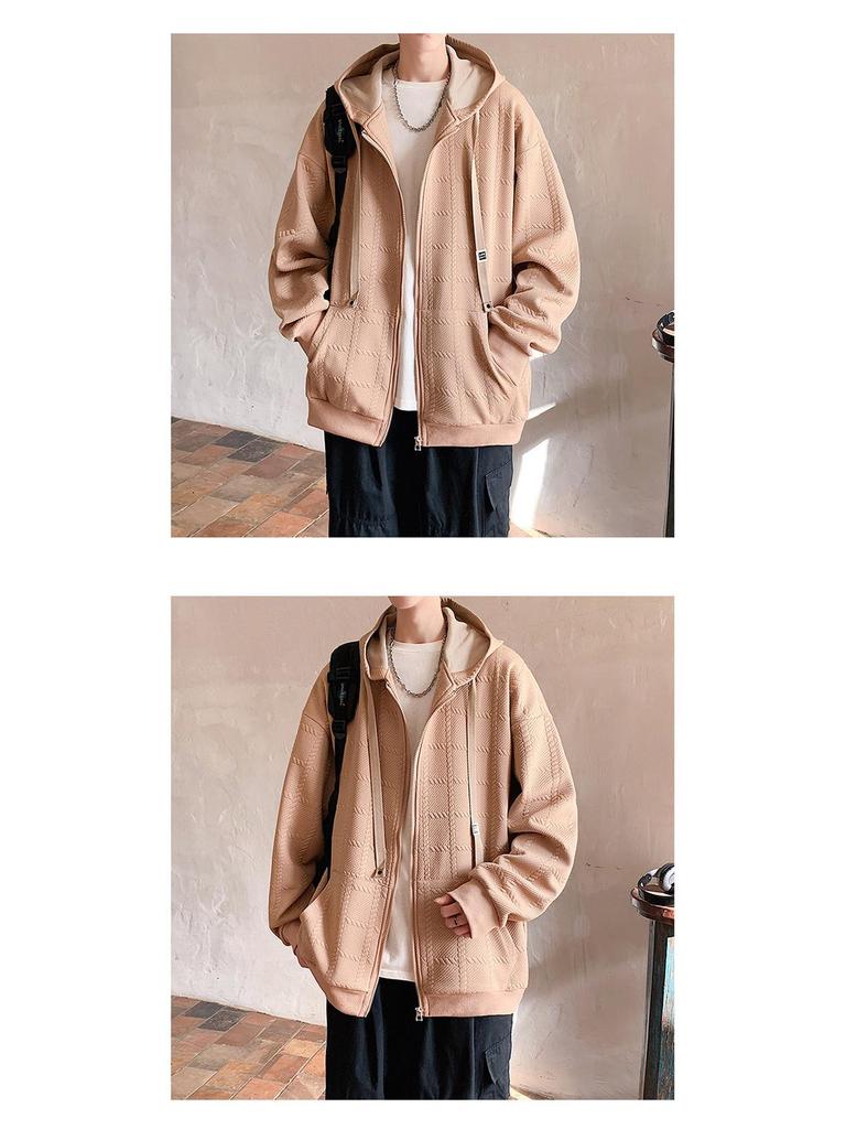 Men's Plus Size Plaid Hooded Cardigan Sweatshirt Jacket - Autumn/Winter 2025 Fashion