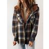Women's Plaid Fashion Fleece Coats Winter Warm Hooded Fleece Jackets  Casual Outwear Large Size Loose Comfortable Coat