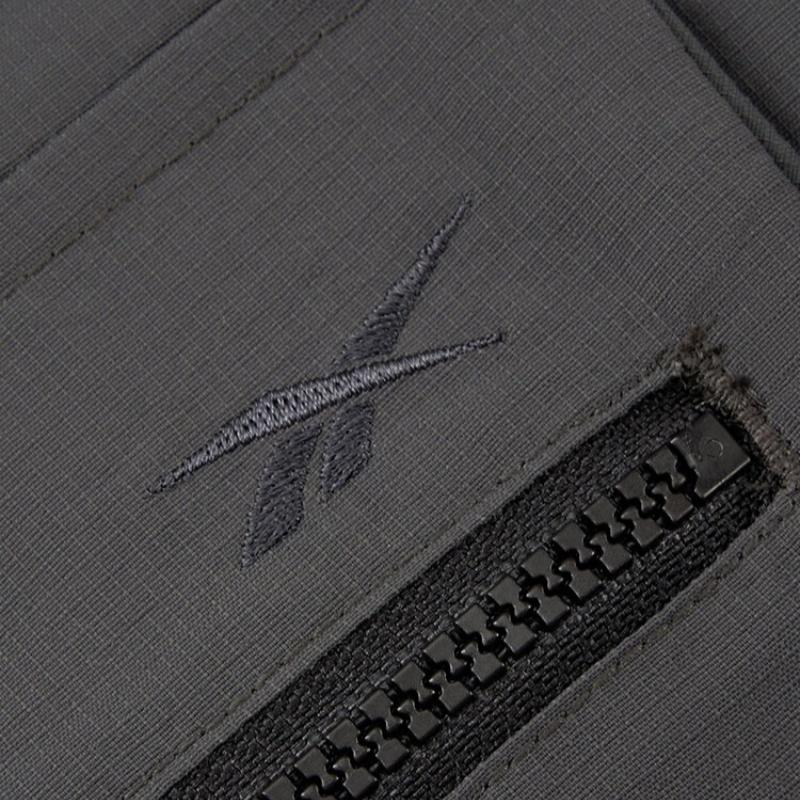 Reebok Solid Color Outdoor Sports Sun Protection Multi-Pocket Vintage Short Sleeve Shirt Men shirts Charcoal-Black 23RCS801MGH1