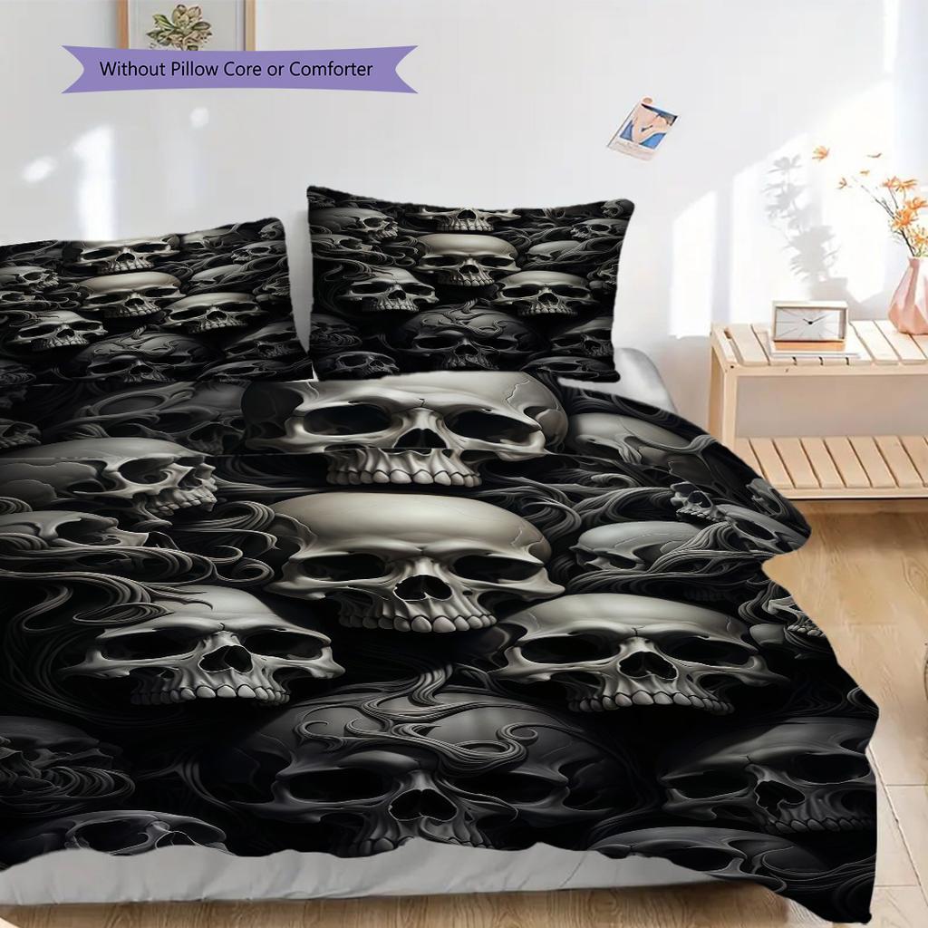 Skulls Raven Set Threepiece Set 1 Duvet Cover 2 Pillowcase Without Core Bedding Set Duvet Cover And Pillowcase Christmas Birthday Gift