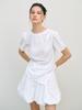 EJNOLEE White Balloon Mini Skirt