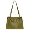 Trendy Pu Leather Retro Tote Bag For Women 2024 New Fashion Large Capacity Shoulder Bag