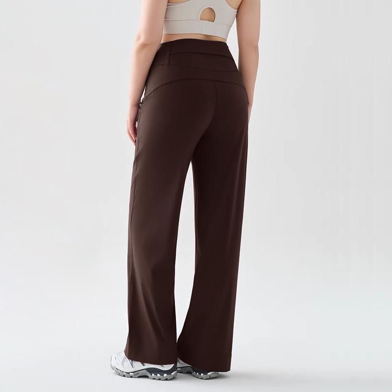 2025 Autumn High-Waisted Wide-Leg Yoga Pants with Tummy Control Double Extra Large