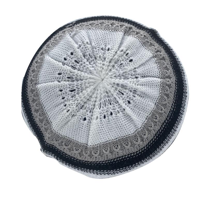 Dzianinowa czapka Beanie Turecka Muzułmańska Mężczyźni Kobiety Islamska czapka Kufi Oddychająca czapka do modlitwy Arabia Saudyjska Czarna Biała Czapki typu Beanie dla mężczyzn