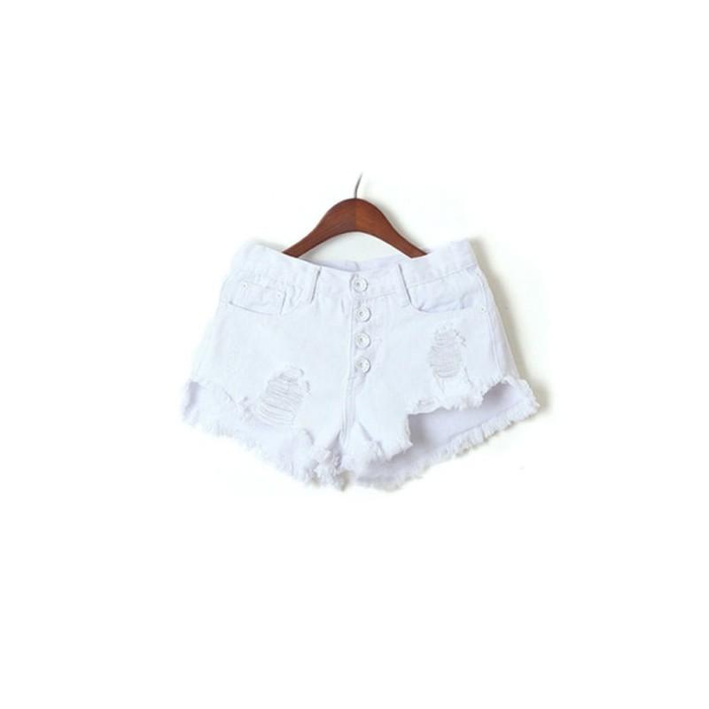 Premium Quality Usa Women High Waisted Washed Ripped Hole Mini Jeans Pants For Stylish Comfort