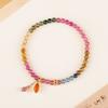 Rainbow Natural Stone Bracelet With South African Red Agate Pendant Vintage Elegant Women Wrist Fashion Accessories