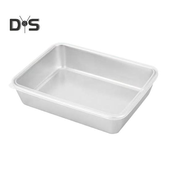 Stainless Steel Lunch Box with Transparent Lid Leakproof Food Container for Cheese Deli Meat Fruits Oven Baking Picnics Raised Bottom Patterns Food