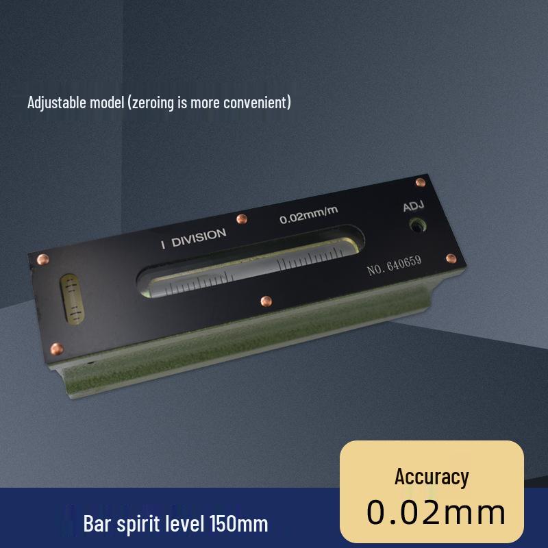 High Precision Machinist Spirit Level Bar - 0.02mm/m Accuracy