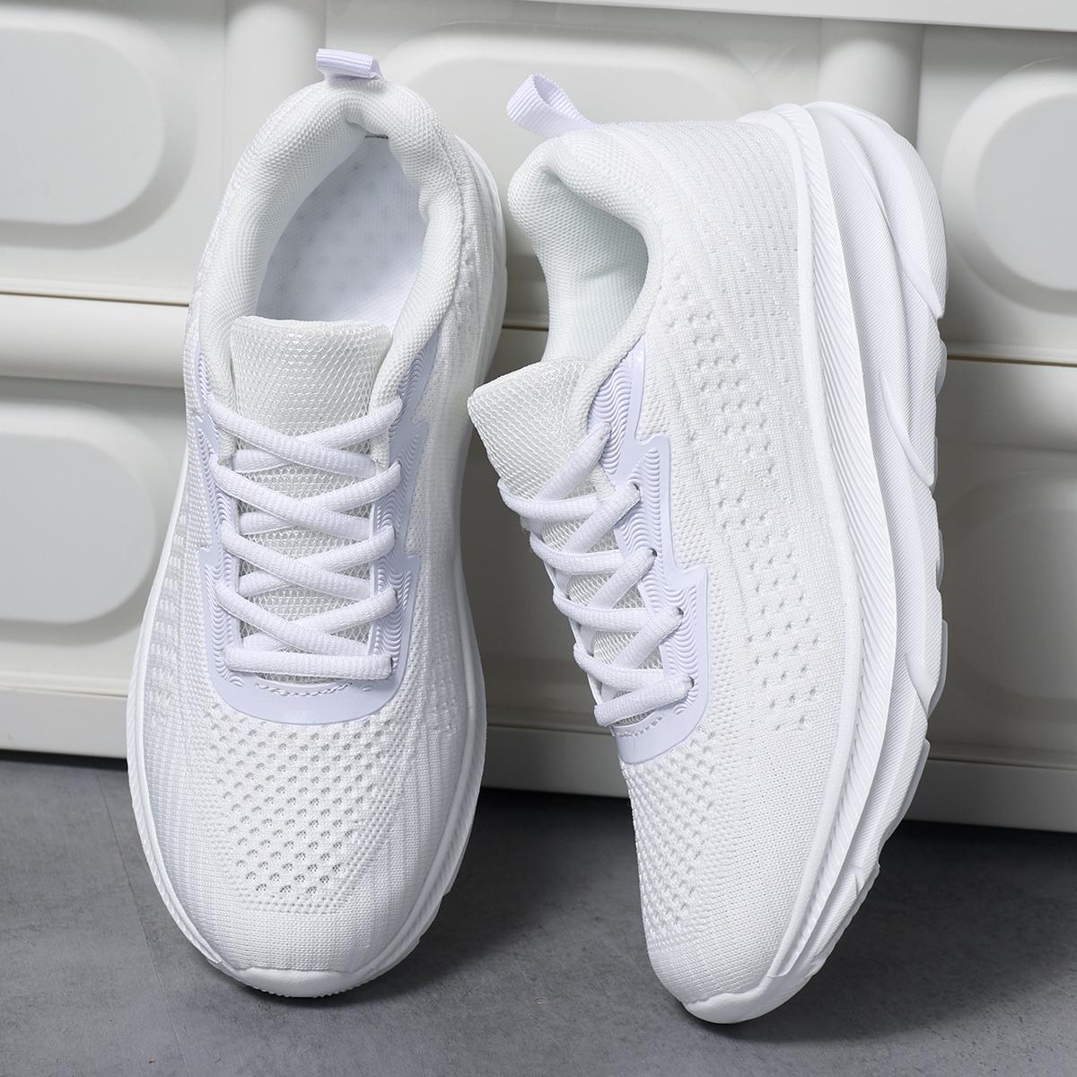 

TUINANLE Spring Women Sneakers Breathable Mesh Sports Shoes Outdoor Walking Soft Sole Driving Shoes Men 39 білий