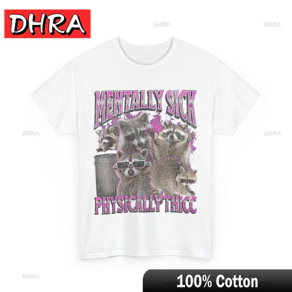 

Physically Thicc Funny Raccoon Meme Bootleg Women Men T-ShirtUnique Stylish Aesthetic Tshirts Simple Trendy Minimalist Shirt Rap S