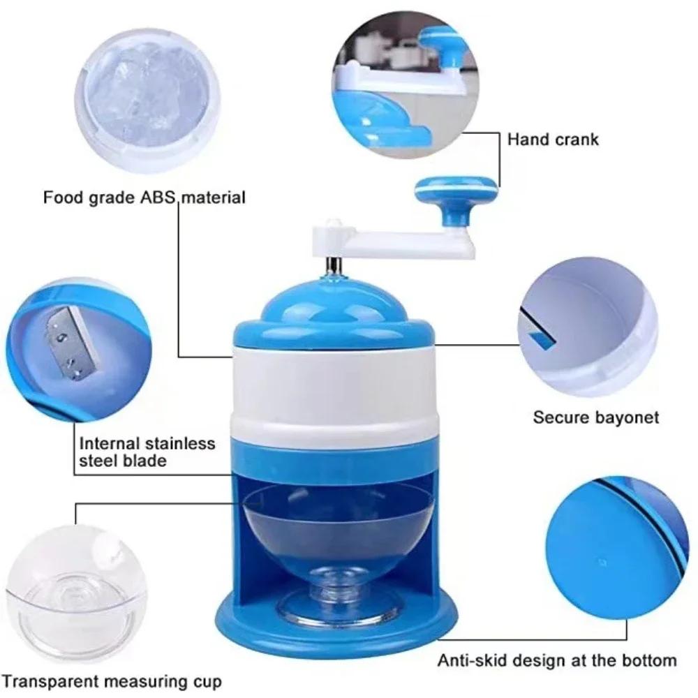 Manual Shaved Ice Maker, Food - Grade ABS For Kitchen Household Ice Crusher For Kids DIY Hand Crank Mini Manual Ice Crusher