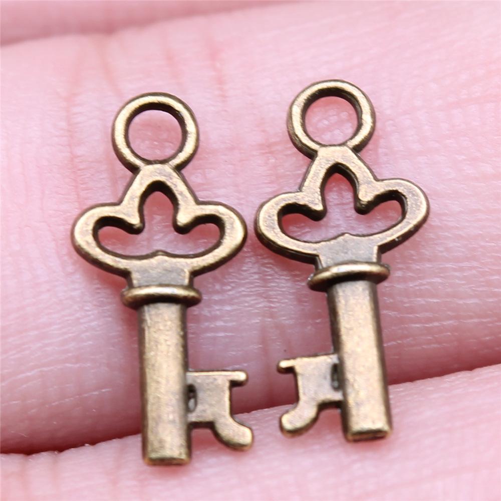 40pcs Cute Small Key Charms For Jewelry Making DIY Crafts Making Findings Handmade Tibetan Jewelry