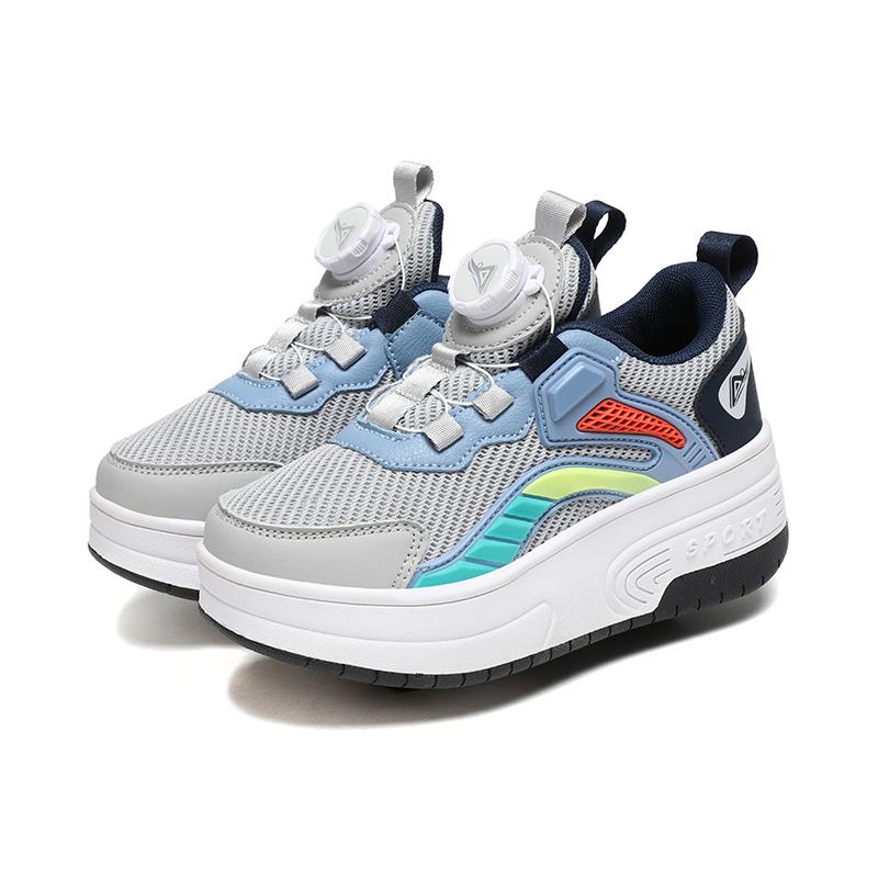 

Обувь для роликовых коньков для мальчиков/подростков Съемная обувь на плоской подошве Колеса для девочек Кроссовки для роликовых коньков для детей 41 серый/синий