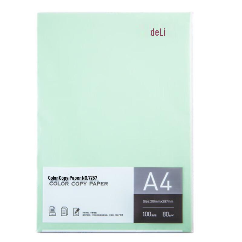 Deli A4 Light Green Color Copy & Craft Paper, 80g
