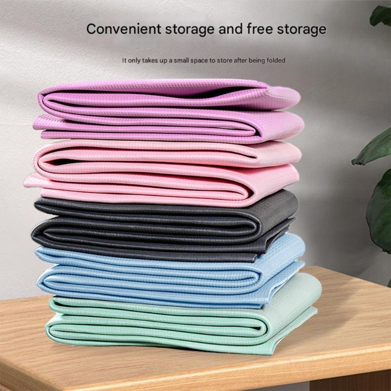Foldable Yoga Mat Travel Nonslip Portable Gym Mats for Pilates Fitness Exercise Mat for Women Men with Travel Carry Bag