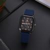 Rectangle Personality Digital Men'S Watch Student Fashion Casual Silicone Strap Quartz Watch Men
