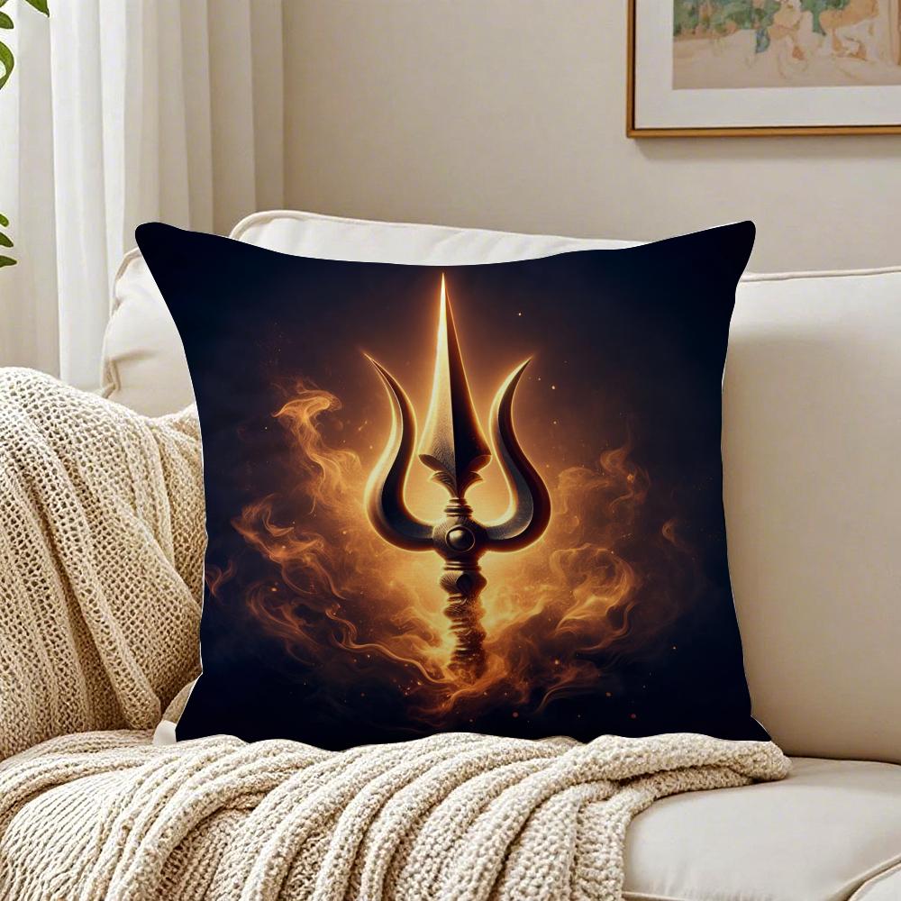 

Powerful Religious The SShiva Trident Cushion Cover Pillowcase Antidustmite living Room Sofa Decor Cushion Room 30X30cm