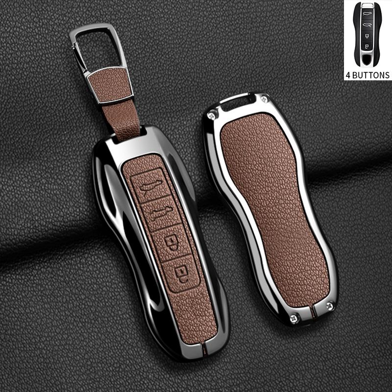 Zinc Alloy Car Key Case Cover Shell Fob For Porsche Panamera Spyder Carrera Macan Cayman Cayenne 911 970 981 991 Car Keychains