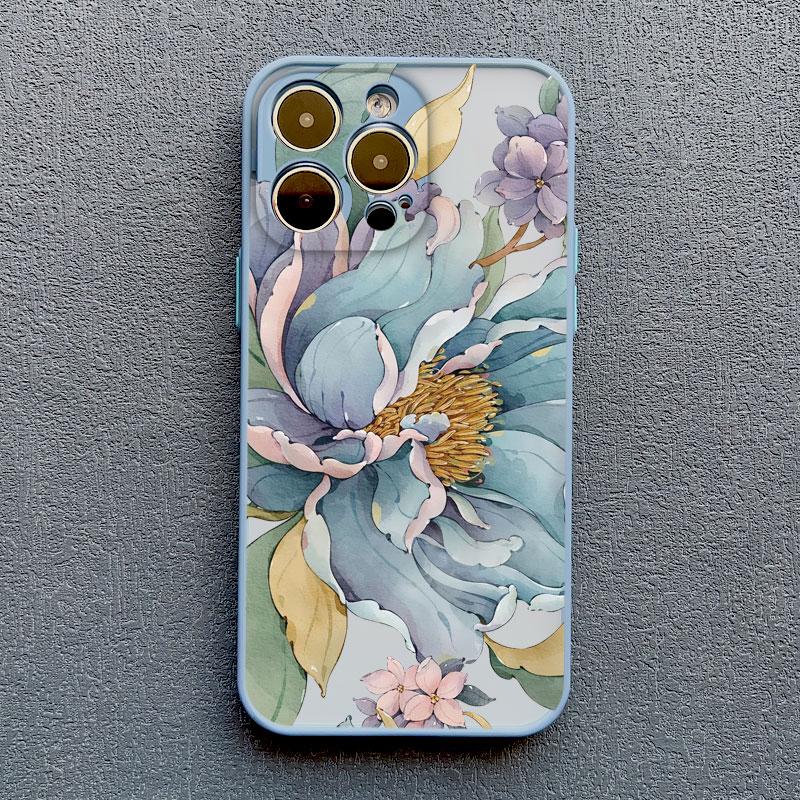 Vintage Blumen Handyhülle Für iPhone 12 11 13 Pro Max Mini 16 15 14 Pro Max X XR XS 8 7 14 15 Plus SE Schmetterling Pflanze Rückseite