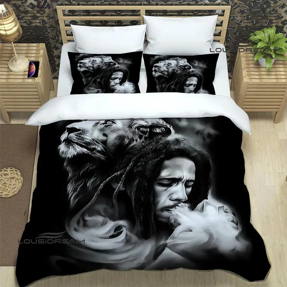 

Bob Marley Lion Maple Leaf Bedding Sets Exquisite Supplies Set Duvet Cover Bed Comforter Set Bedding Set Luxury Birthday Gift EU single(135x200cm)