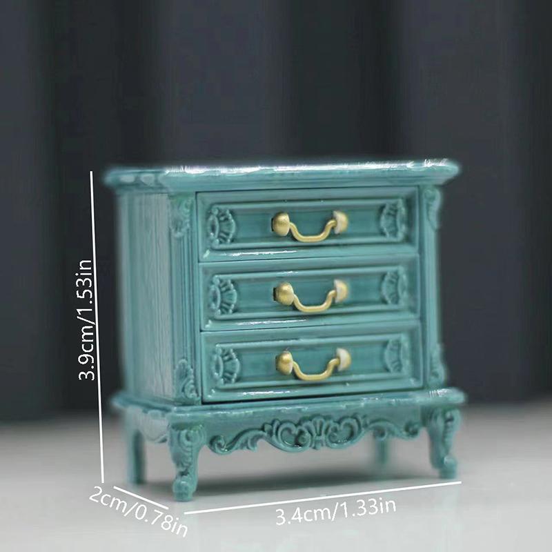 Miniatur Kastanien Nachttisch Kommode Aufbewahrungsschrank 1:12 Puppenhaus DIY Zubehör Möbel Modell Spielzeug