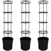 Pot For Growing Tomatoes With A Ladder For The Balcony, Black, 30 Cm, Set Of 3