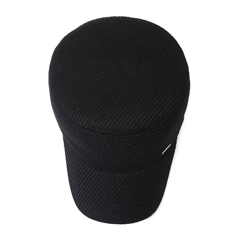 Old Man Hat Men's Winter Middle-aged Dad Wool Flat Top Hat Thick Warm Ear Protection Cap