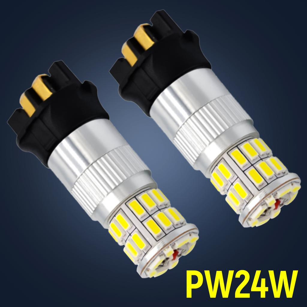 2Pcs 12V/24W PW24W LED Lamp For A4 VW CC Golf MK7 BMW F30 3 Series Skoda Yeti Daytime Running Lights DRL 6000K Xenon White