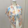 Used Silk Scarf, All-over Print, Chiffon Scarf, Floral Pattern, 100% Silk, Made In Japan, Large Stole