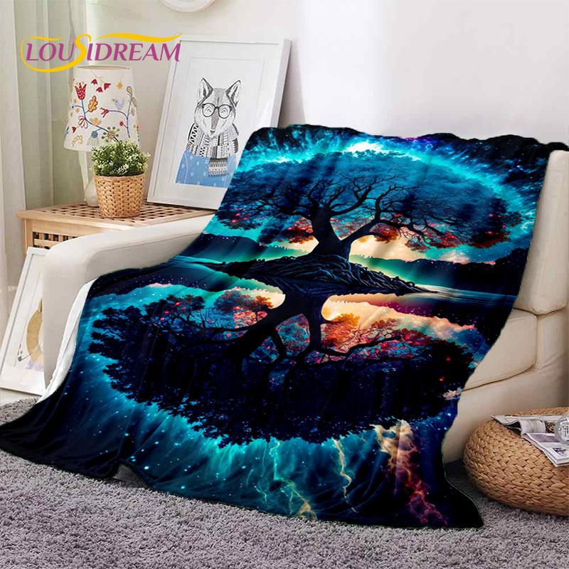 Tree of Life Nature Viking Yggdrasil Norse Soft Flannel Blankets,Throw Blanket Comfortable Blanket for Picnic Beds Home Bedroom