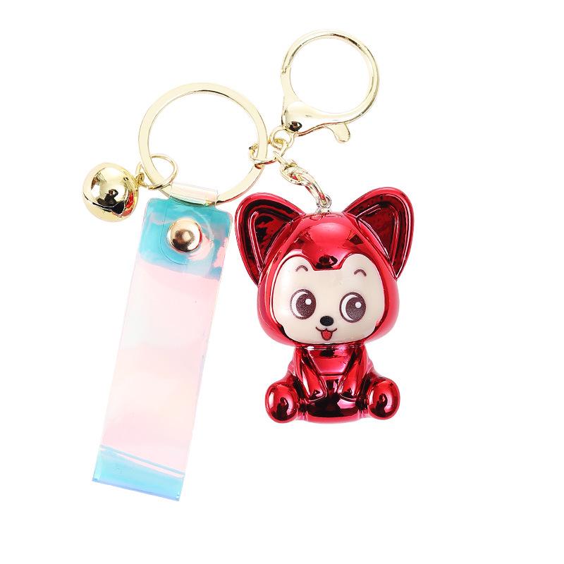 Barevný akrylový galvanicky pokovený přívěsek na klíče pro panenky na tašky a klíče od auta