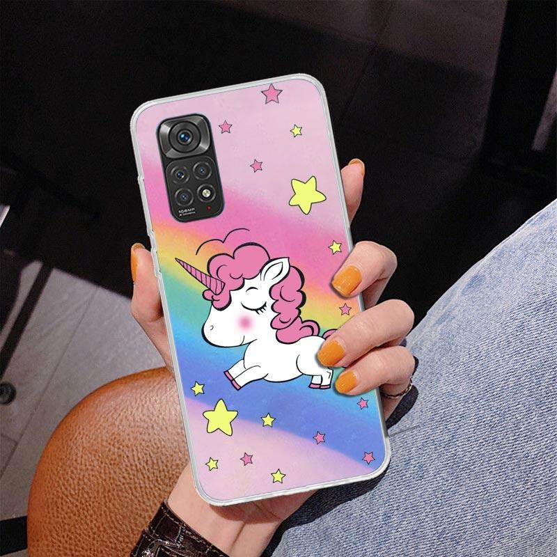 Pink Unicorn Rainbow Phone Case For Xiaomi Redmi Note 15 14 13 12S 12 11 Pro Plus 14S 11S 11E 10 10S 11T 5G Personalized Cover R