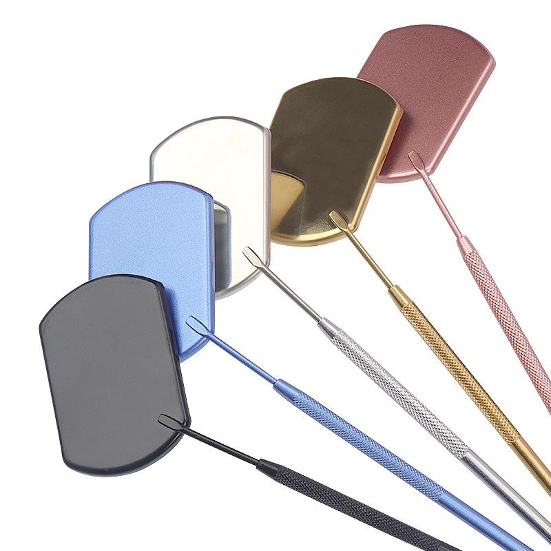 Stainless Steel Handheld Eyelash Inspection Mirror - Square Eyelash Extension Tool
