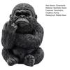 Playful Gaming Setup Decor Funny Middle Finger Gorilla Statue, Resin Sitting Chimpanzee Figurine, Miniature Gesture Waterproof Animal