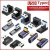 USB Type-C samec na samici 90° pravý úhel vertikální adaptér - kompatibilní s Thunderbolt 3