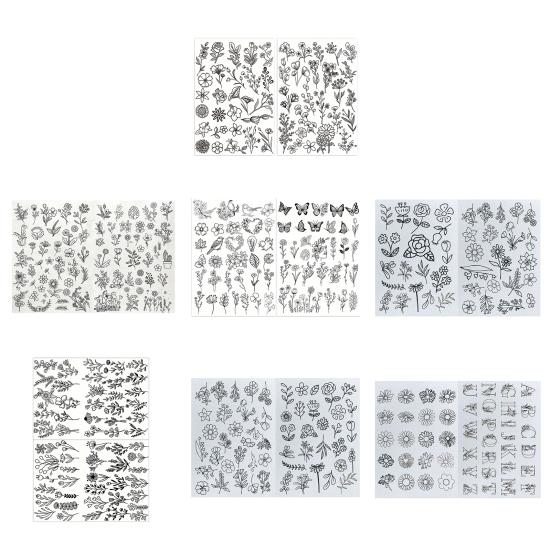 2 Sheets Water Soluble Embroidery Stabilizer DIY Stick Stitch Embroidery Paper with Pre-Printed Flowers Leaves Animals Pattern Beginners Sewing Lover