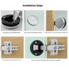 2 Pezzi Cerniera Clip per Porta in Vetro di Armadio da Cucina Acciaio Laminato a Freddo Cerniere Idrauliche per Porte in Vetro Accessori per Mobili