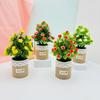 Artificial Hibiscus Mutabilis Flower Pot With Silk Fabric For Home Terrace Decor