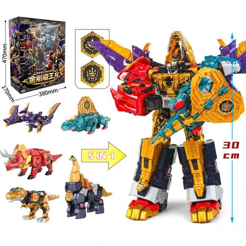 New Mini Force 8 Dinoid Warrior Tyrannosaurus Rex Battle King Transforming Combined Mecha Robot Action Figures Deformation Toys