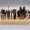 Handmade Pine Wood Leathercraft Tool Rack - 46 or 98 Holes for Punches, Awls, and More