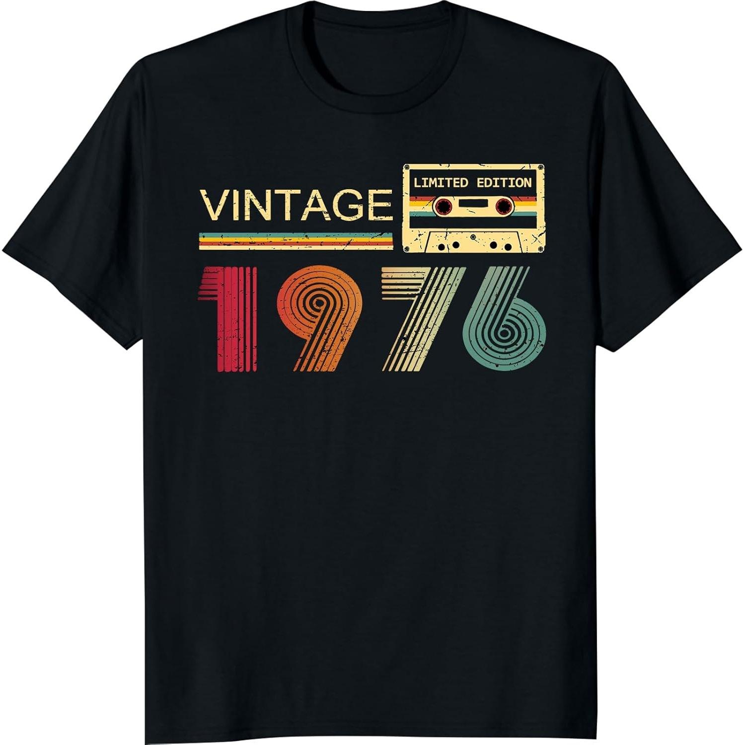 

Retro 1976 Tshirt for Unisexs 50th Birthday Gift Fathers Day Gift for Unisexs Dad Women T Shirt Vintage Clothes Women Clothes S