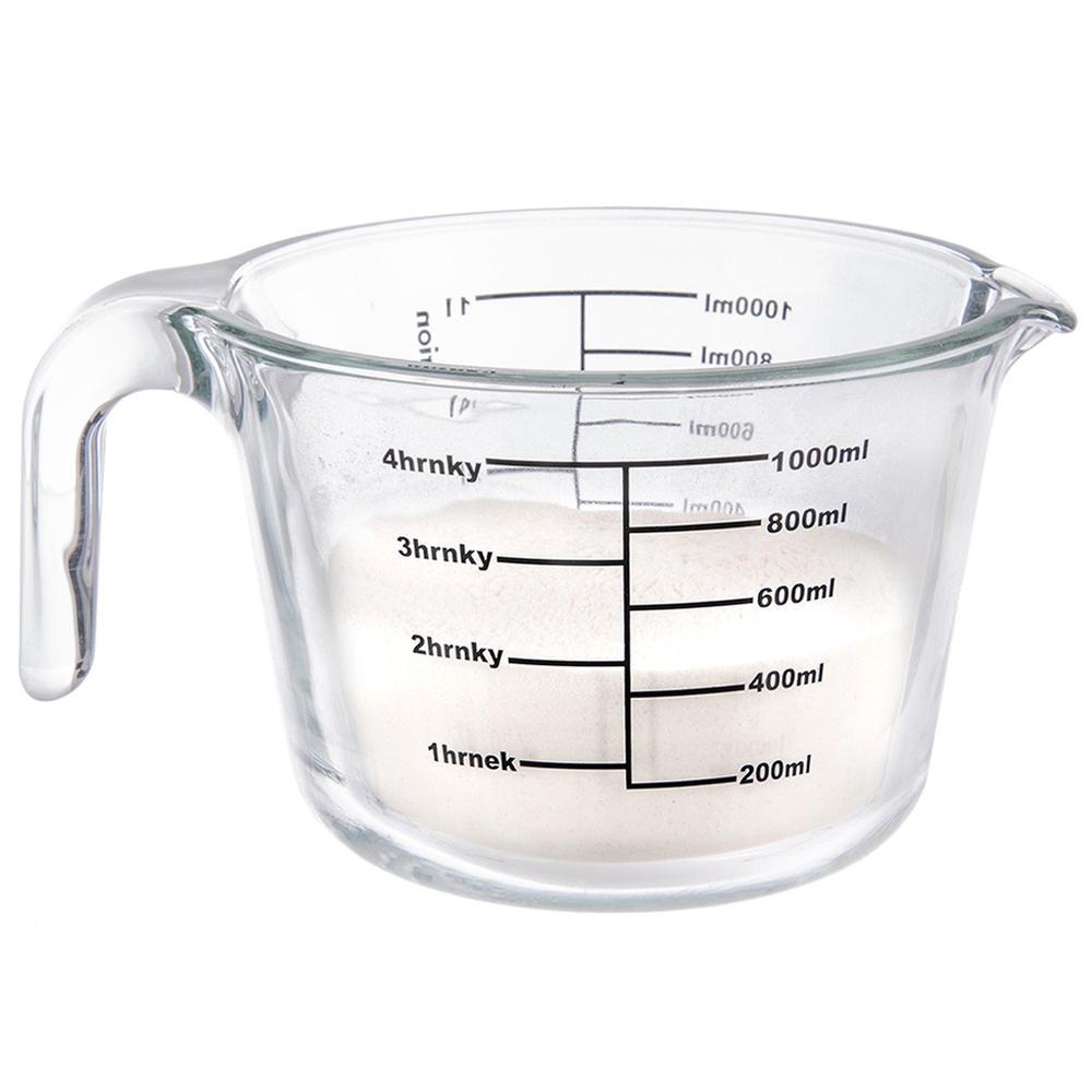 Miarka Kuchenna Szklana Duża Kubek Do Odmierzania Produktów Spożywczych 1L