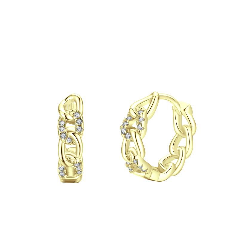 Ailmay 100% Real 925 Sterling Silver Luxury Zirconia Circle Hoop Earrings For Women Wedding Engagement Fine Female Jewelry