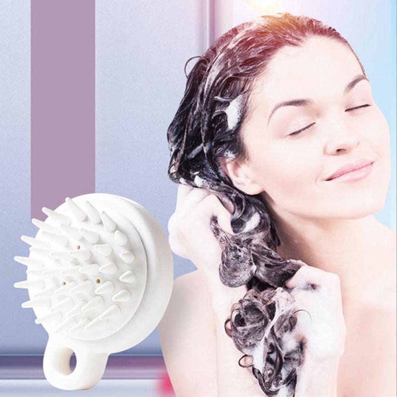Handheld Silicone Scalp Shampoo Massage Brush Washing Shower Clean Brush Bath
