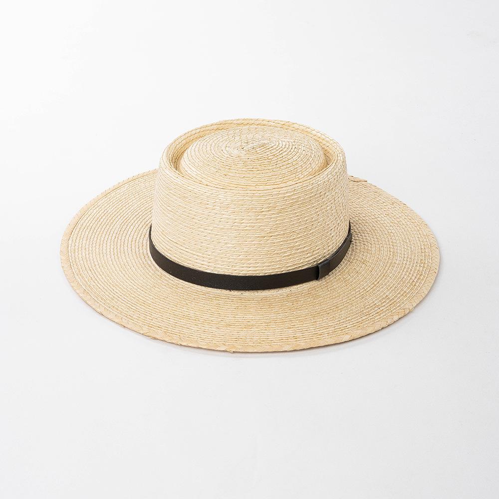Belt decoration, hand woven large eave circular top, sunflower leaf grass hat, outdoor sun protection and shading grass hat